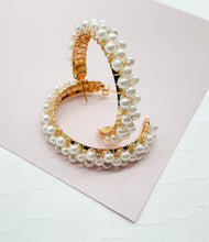 Load image into Gallery viewer, 18k Gold Filled Pearl Hoop Earrings: Hypoallergenic Wire Wrap