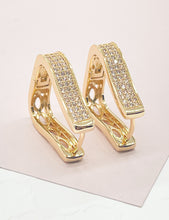 Load image into Gallery viewer, 18k Gold Filled Hoop Earrings: Square Guitar Pick Design