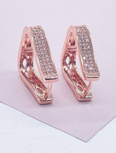 Load image into Gallery viewer, Luxury Jewelry, Sophisticate 18k Gold Filled Clicker Hoop Earrings Available in Rose Gold, Sivler And Gold