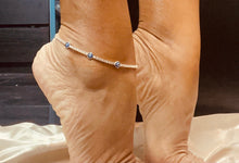 Load image into Gallery viewer, 18k Gold Filled Evil Eye Anklet Featuring Cubic Zirconia Chain