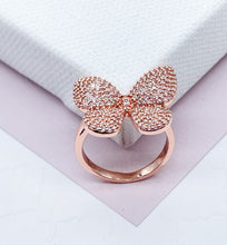 Load image into Gallery viewer, 18K Gold Filled Ring with Micro Pave Cubic Zirconia Butterfly Wings