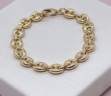 Load image into Gallery viewer, 18k Gold Filled Mariner 8mm Link Bracelet Hypoallergenic Jewelry