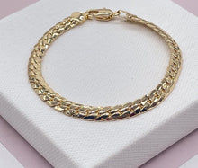 Load image into Gallery viewer, 18k Gold Filled 6mm Flat Snake Like Bracelet Dainty Jewelry And Jewelry Making Supplies