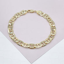 Load image into Gallery viewer, 18k Gold Filled Mariner Flat Style link Bracelet In 9mm Width