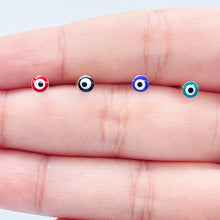 Load image into Gallery viewer, 18k Gold Filled Little Dot Evil Eye Stud Earrings Hypoallergenic Jewelry