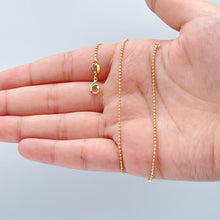 Load image into Gallery viewer, 18k Gold Filled Thin Ball Beaded Chain 1 mm Thickness