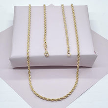 Load image into Gallery viewer, 18k Gold Filled Thin Rope Chain 3mm Necklace For Wholesale And Jewelry Supplies