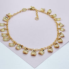 Load image into Gallery viewer, 18k Gold Filled Anklet: Potato Chip Charm Dainty Jewelry