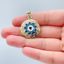Load image into Gallery viewer, 18k Gold Filled 20mm Protection Blue Evil Eye Charm Gold Pendant