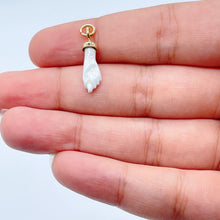 Load image into Gallery viewer, 18k Gold Filled Figa Charm: Colorful Hand Pendant, Jewelry Making (15mm)