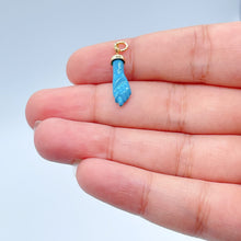 Load image into Gallery viewer, 18k Gold Filled Figa Charm: Colorful Hand Pendant, Jewelry Making (15mm)