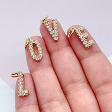 Load image into Gallery viewer, 18k Gold Filled Cubic Zirconia Alphabet Letters Charms CZ Dainty Pendants