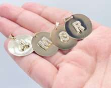 Load image into Gallery viewer, 18k Gold Filled Initial Charm: Micro Pave Zirconia Letter Pendant
