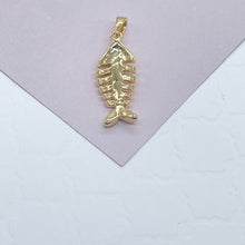 Load image into Gallery viewer, 18k Gold Filled Fishbone Charm: Marine Life Pendant