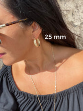 Load image into Gallery viewer, 18K Gold Filled Hoop Earrings Featuring Middle Detail Rugged Wholesale And