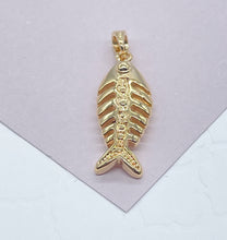 Load image into Gallery viewer, 18k Gold Filled Fishbone Charm: Marine Life Pendant