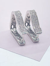 Load image into Gallery viewer, Luxury Jewelry, Sophisticate 18k Gold Filled Clicker Hoop Earrings Available in Rose Gold, Sivler And Gold