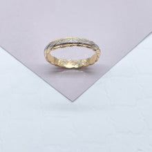 Load image into Gallery viewer, 18k Gold Filled Twisted Details Ring Featuring A Line of Silver On Top Of The Ring Dainty Ring