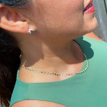 Load image into Gallery viewer, 18k Gold Filled Little Heart Choker On a Cuban Link Chain Hypoallergenic Jewelry