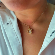 Load image into Gallery viewer, 18k Gold Filled Cross Charm Pendant with Cubic Zirconia