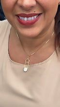 Load image into Gallery viewer, 18k Gold Filled Safety Pin Charm: Cubic Zirconia Pendant