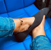 Load image into Gallery viewer, 18k Gold Filled Protection Anklet Made With Cuban Link Chain And Featuring 3