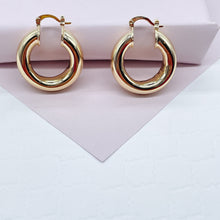 Load image into Gallery viewer, Chunky And Small 18k Gold Filled Plain Hoop Earrings