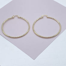 Load image into Gallery viewer, 18k Gold Filled Plain Hoop Earrings Available Small, Medium, Large Sizes For the