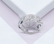 Load image into Gallery viewer, 18K Gold Filled Cuban Link Ring Featuring Micro Pave Cubic Zirconia