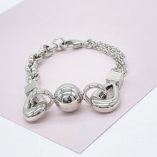 Load image into Gallery viewer, 18k Gold Filled Ball Bracelet: Rolo & Link Chain Sphere