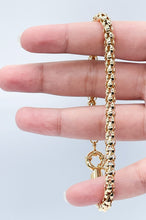 Load image into Gallery viewer, 18K Gold Filled Wheat Link Jewelry Set: Hypoallergenic Necklace & Bracelet