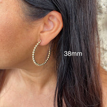 Load image into Gallery viewer, 18k Gold Filled 3mm Ball Beaded Hoop Earrings, Everyday Wear Hoops, all sizes