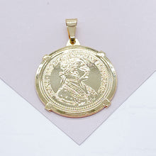 Load image into Gallery viewer, 18k Gold Filled Coin Pendant: Austrian Francis Joseph Charm, 25mm