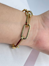 Load image into Gallery viewer, 18K Gold Filled Paper Clip Link Bracelet, Chunky Chain