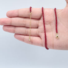 Load image into Gallery viewer, 18k Gold Filled 3mm Colorful Enamel Box Chain Multicolor Necklace