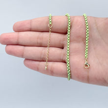 Load image into Gallery viewer, 18k Gold Filled 3mm Colorful Enamel Box Chain Multicolor Necklace