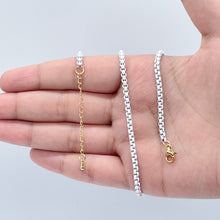 Load image into Gallery viewer, 18k Gold Filled 3mm Colorful Enamel Box Chain Multicolor Necklace