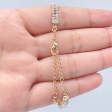 Load image into Gallery viewer, Gorgeous 18k Gold Filled Baguette Cubic Zirconia Set Choker Necklace and Bracelet And Jewelry Making Supplies