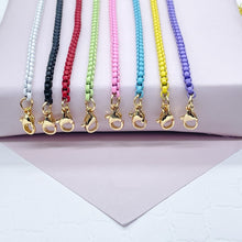 Load image into Gallery viewer, 18k Gold Filled 3mm Colorful Enamel Box Chain Multicolor Necklace