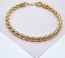 Load image into Gallery viewer, 18K Gold Filled Wheat Link Jewelry Set: Hypoallergenic Necklace & Bracelet