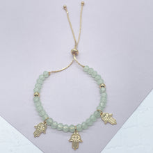 Load image into Gallery viewer, 18k Gold Filled Hamsa Bracelet: Colorful Beaded Protection Bracelet