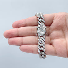 Load image into Gallery viewer, 18k Gold Filled CZ Miami Cuban Link Chain Bracelet or Necklace