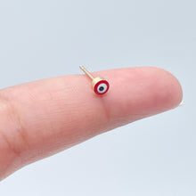 Load image into Gallery viewer, 18k Gold Filled Little Dot Evil Eye Stud Earrings Hypoallergenic Jewelry