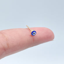 Load image into Gallery viewer, 18k Gold Filled Little Dot Evil Eye Stud Earrings Hypoallergenic Jewelry