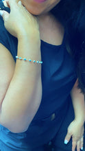 Load image into Gallery viewer, 18k Gold Filled 16 Small Blue Evil Eye Connected Bracelet Hypoallergenic Jewelry