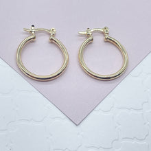Load image into Gallery viewer, 18K Gold Filled Plain 20mm Hoop Earrings Hypoallergenic And Jewelry Making Supplies