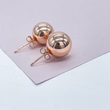 Load image into Gallery viewer, 18k Gold Filled Ball Stud Earrings: 13mm, Minimalist Style