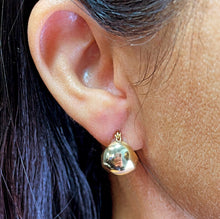 Load image into Gallery viewer, 18k Gold Filled Basket Shape Hoop Earring, Concave Plain Hoop Earrings, Puffy