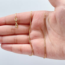 Load image into Gallery viewer, 18k Gold Filled Box Chain 1mm Necklace Dainty Jewelry