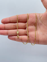 Load image into Gallery viewer, 18k Gold Filled thin Cuban Link Chain 2.4mm Dainty Jewelry Making Supplies